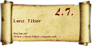 Lenz Tibor névjegykártya